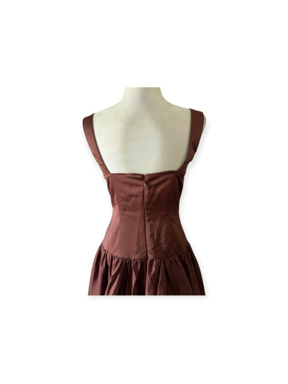 WeWoreWhat Bubble Skirt Corset Mini Dress Brown SZ 6 Cocktail Dress Wedding - Picture 5 of 16
